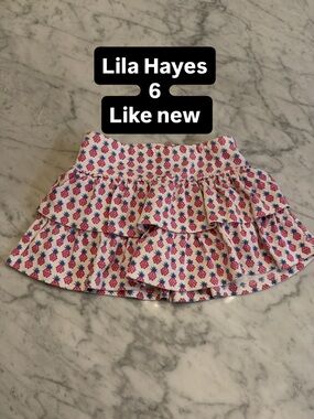 Lila Hayes Girls' Pink Pineapple Ruffle Skirt - Size 6